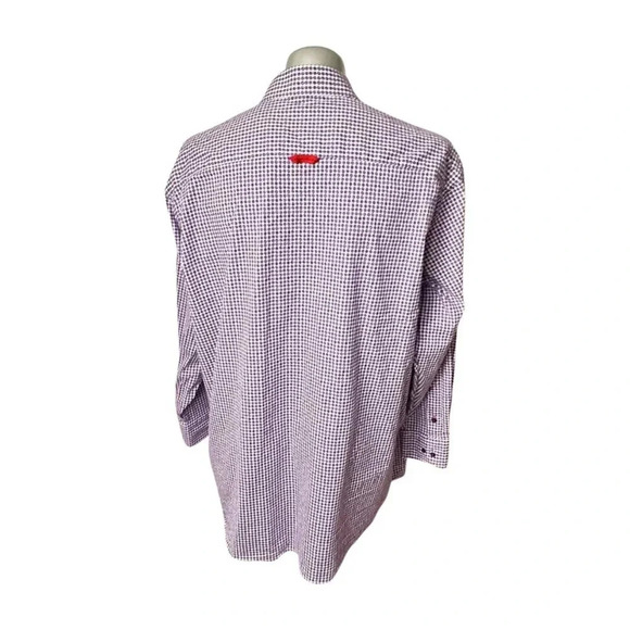 Daniel Hechter Business Casual Circles Pink Purple Men Shirt Sz 3XLT LS - Picture 3 of 10
